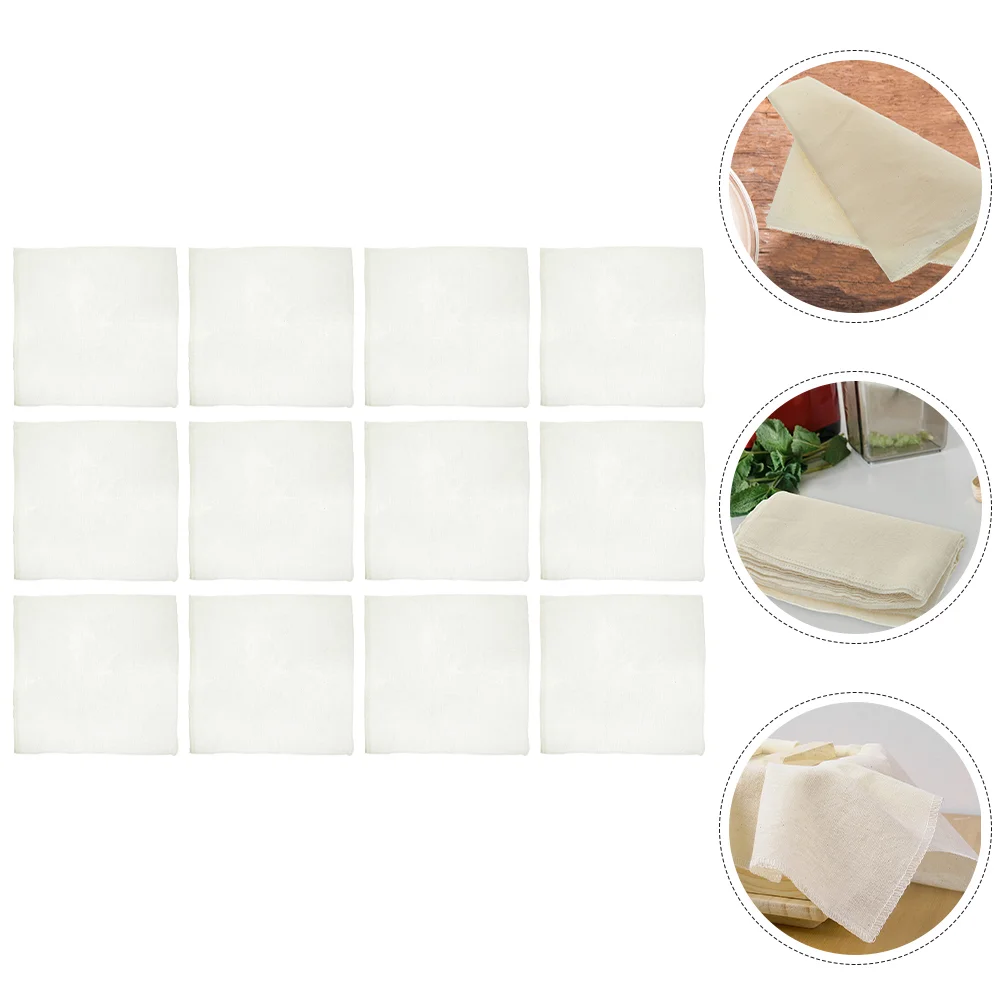 

12 Pcs Gauze Soy Milk Filter Cloth Tofu Straining Strainer Finished Product Cheesecloth for Fine Fabric