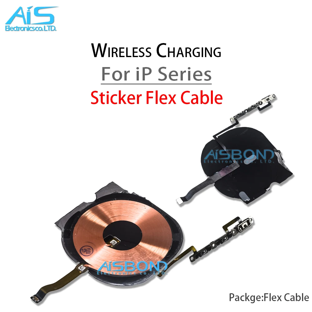 Wireless Charging Coil NFC With Volume Flex For iPhone 8 8P X XS XR 11 12 13 Pro Max Mini 11Pro Charger Panel Sticker Flex Cable