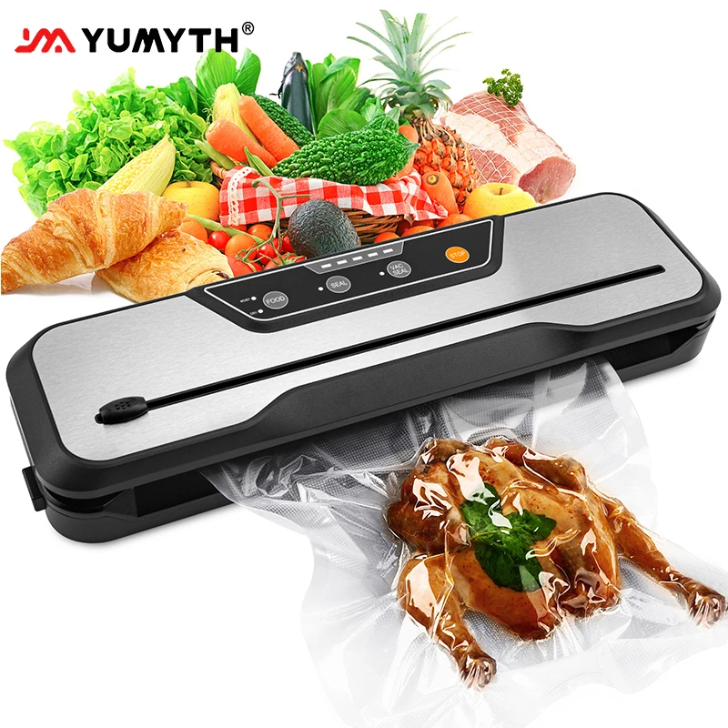 YUMYTH Vacuum Sealer Packaging Machine Vacuum Bags Sous Vide Food Storage Built-in Cutter Household Vacuum Packaging Packer T299