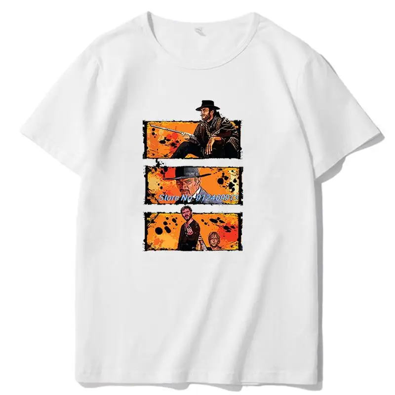 

The Good The Bad And Ugly Angel Eyes Tuco Ковбойские футболки с рисунком Хлопковые футболки с короткими рукавами Новые летние рубашки и футболки