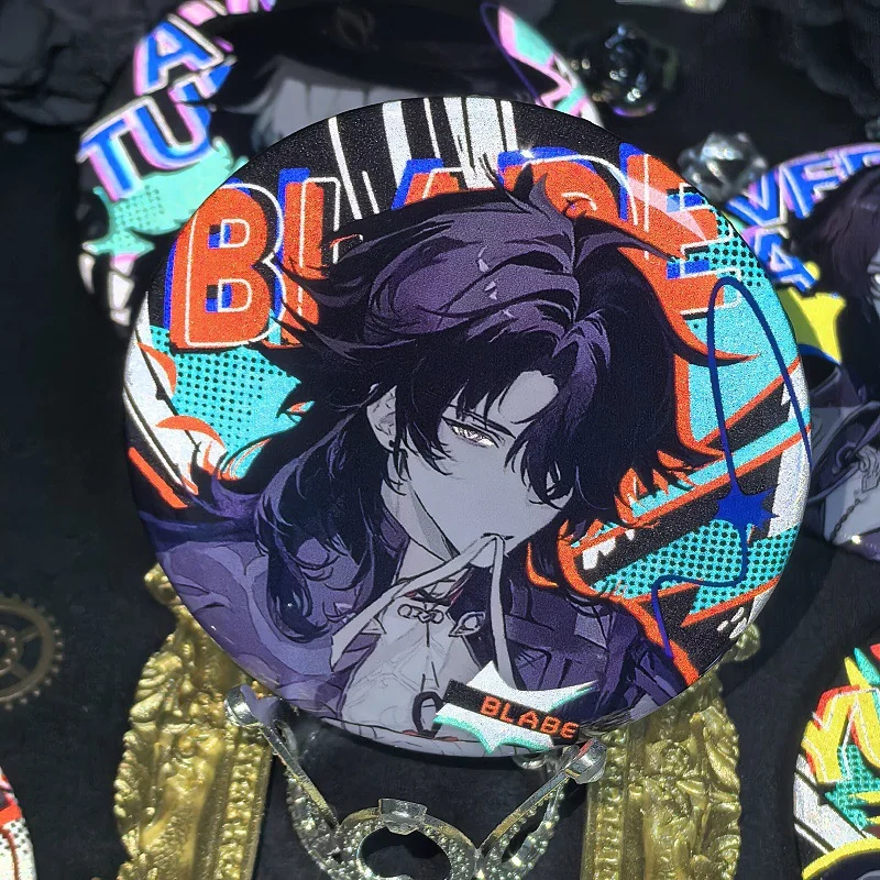 1PC Anime Games Honkai: Star Rail Boothill Aventurine Reflection Badges  Jewelry Collar Brooches Accessories Gifts For Friend