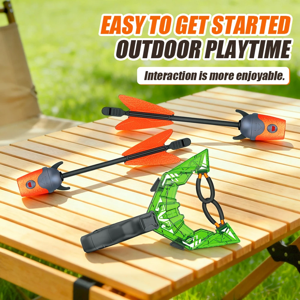 Slingshot Light-Up Foam Arrow Launcher Toy Outdoor Party Favors Sport Competitive  Shooting Toys for Kids Boys Birthday Gifts