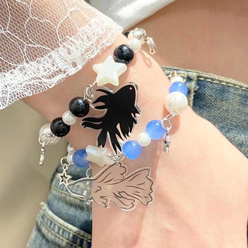 Cute Ceramic Fish Beaded Bracelet For Women Boho Charm Bracelet Lucky Friendship Jewelry Accessories Gift