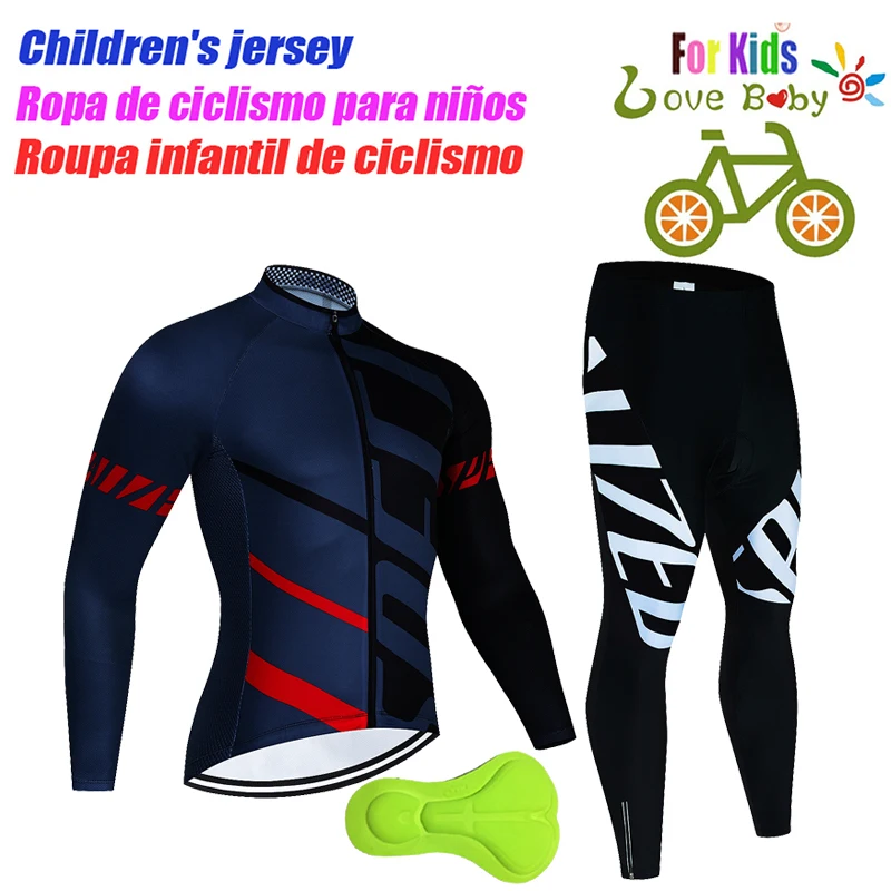 Cycling Jersey Set 2023 Children Spring/Autumn Long Sleeve Breathable Bicycle Cycling Clothing Ropa Ciclismo Bike Kids Clothes