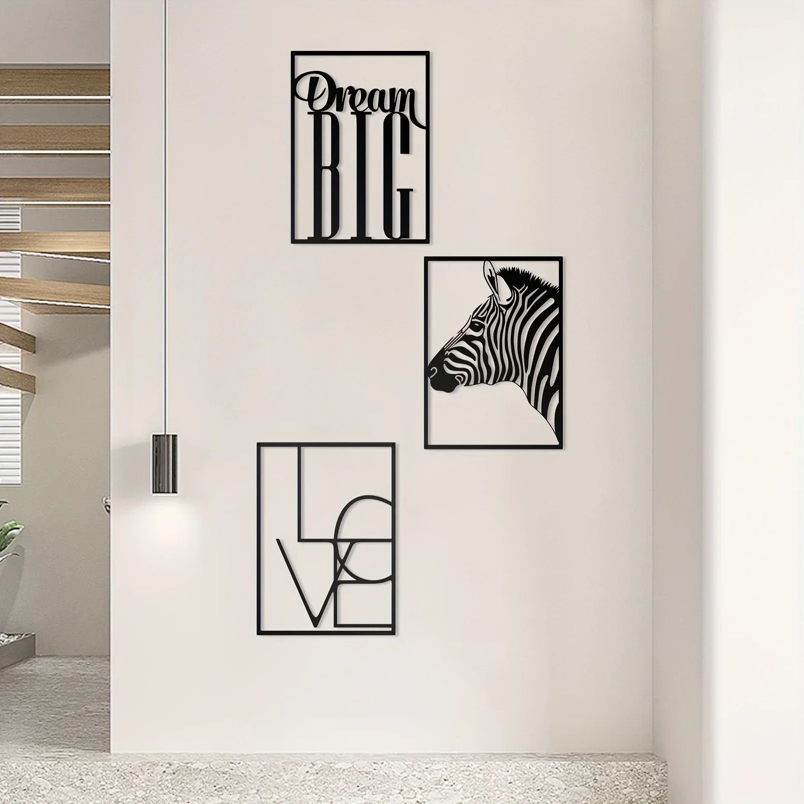 Cifbuy Dekoration 3 teile/satz moderne minimalist ische Linien Metall Wandbehang Kunst Tiere Buchstaben Wand kunst Dekoration geeignet für Büro