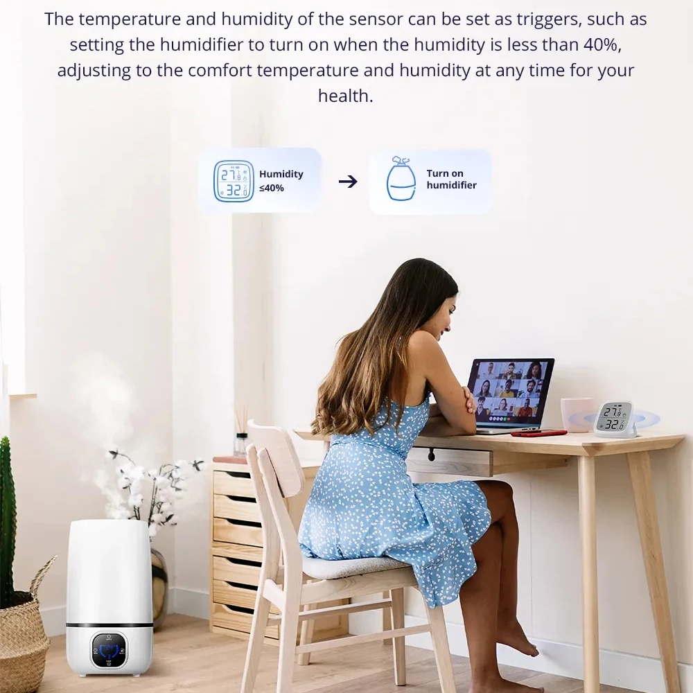 SONOFF SNZB-02D Zigbee 3.0 Humidity Temperature Sensor LCD Screen Ewelink APP Real-time Monitoring Work With Alexa Google Home