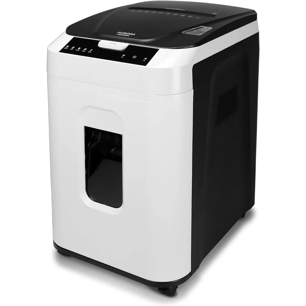 Aurora-Commercial Grade Paper Shredder, Auto Feed, High Security, Micro-Cut, 60 Minutes, Security Level P-5, 200 Sheet