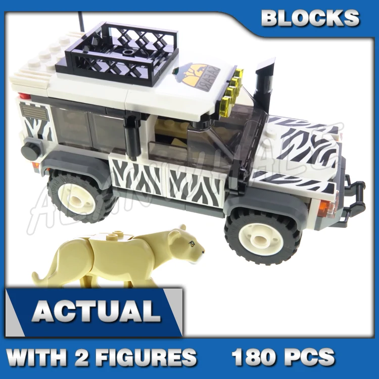 

180pcs City Great Vehicles Safari Adventure Zebra-patterned Off-roader 11525 Model Building Blocks Toys Compatible With Model