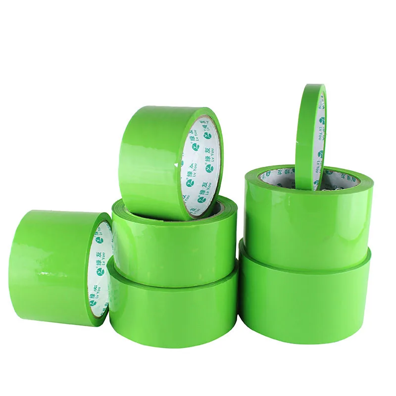 Solid Color Transparent Green Adhesive Tape Mounting Packing Fashion Tape High Viscosity Sealing Positioning Colorful Carton Tap