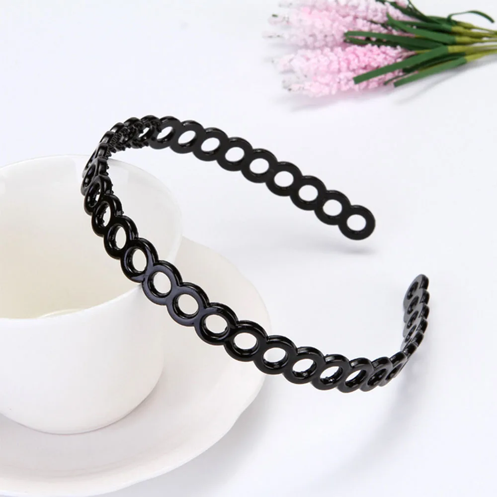 

Face Resin Unisex Black Wavy Anti-slip Headdress Head Hoop Headband Hair accessories Hair Hoop