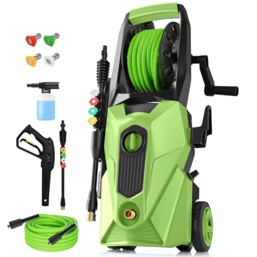 

Electric Pressure Washer 5000 PSI2.8 GPM Power Washer with Foam Cannon Portable Cleaner with 33ft Hose Reel 4 Nozzle Tips and S