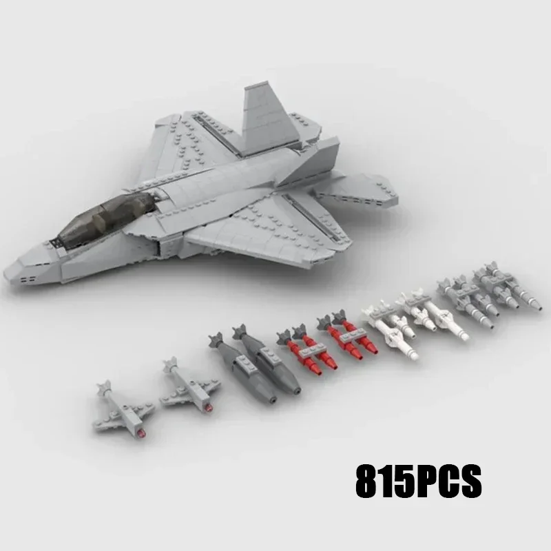 Bloques de construcción Moc, modelo de combate militar, tecnología F-35 Lightning II, bloques modulares, regalos, juguetes de Navidad, conjuntos DIY de montaje