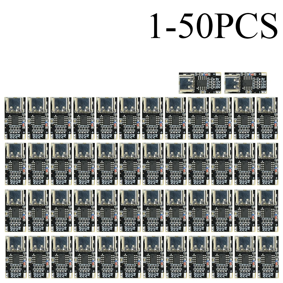1-50PCS USB-C PD Trigger Board Module PD/QC Decoy Board Fast Charge Type-c to 9V 12V 15V 20V High Speed Charger Power Delivery