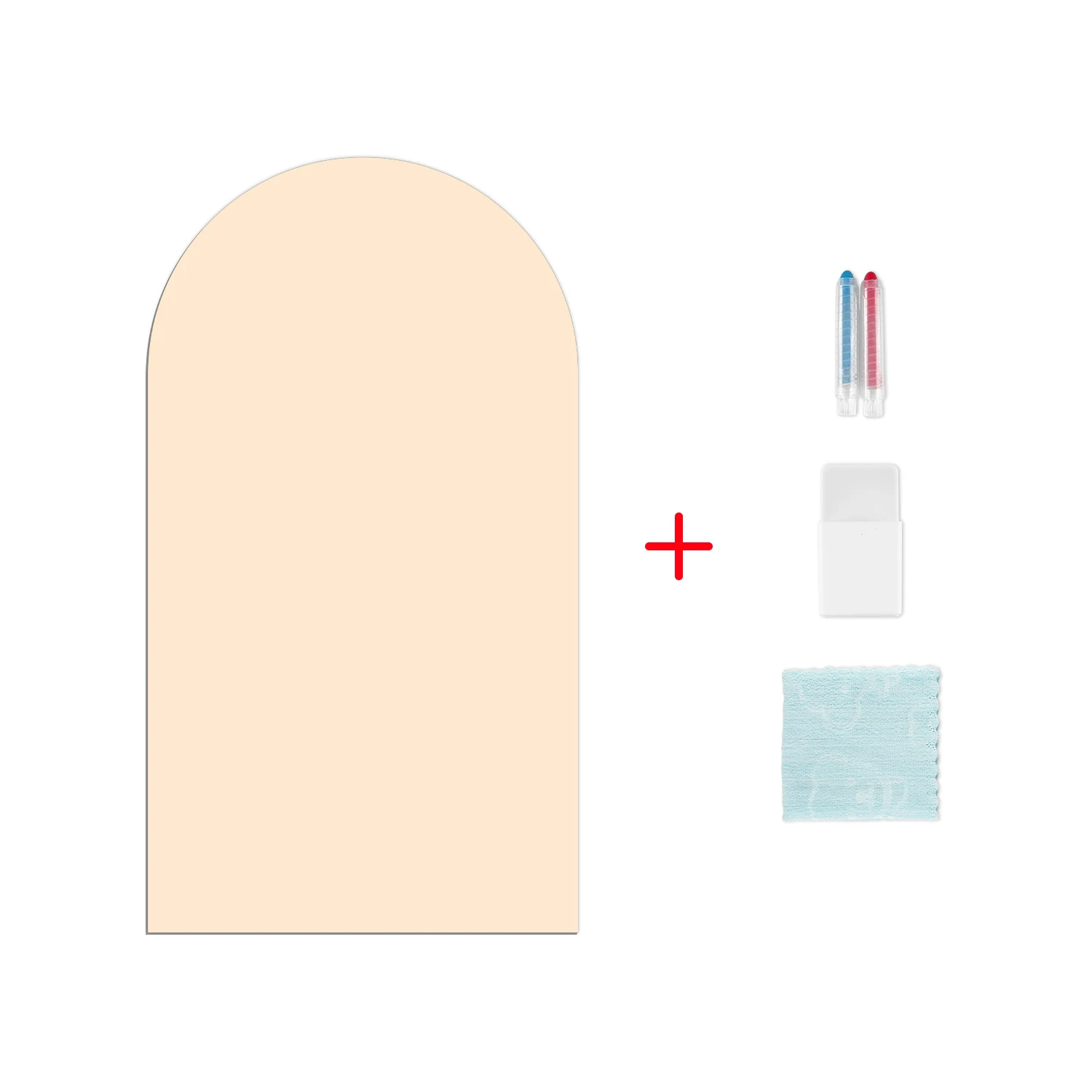 1 Piece of Self-Adhesive Magnetic Arched Wall Sticker, Simple Light Apricot Arched Pattern view 4