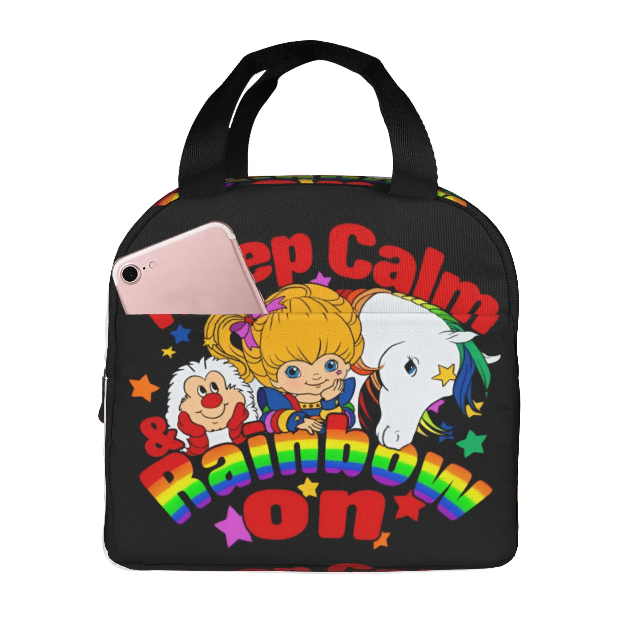 R-Rainbows B-Brite Lunch Bag Women Adorable Anime Cooler Warm Insulated Lunch Boxes for School