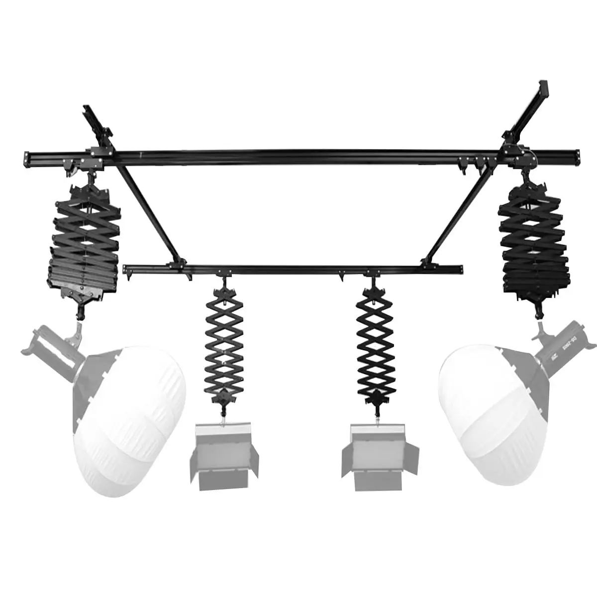 2026 KAZHI 13 Feet Aluminum Alloy Photography Pantograph Ceiling Rail System Complete Kit for Studio Video Lighting (Model THDG-