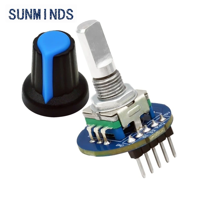 Rotary Encoder Module Brick Sensor Development Round Audio Rotating Potentiometer Knob Cap EC11 for Arduino