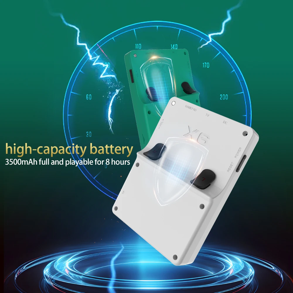 وحدة تحكم ألعاب محمولة ريترو جديدة X6 - شاشة IPS مقاس 3.5 بوصة + عصا تحكم مزدوجة | 11 جهاز محاكاة (GBA/FC/MD) للأطفال والكبار #5