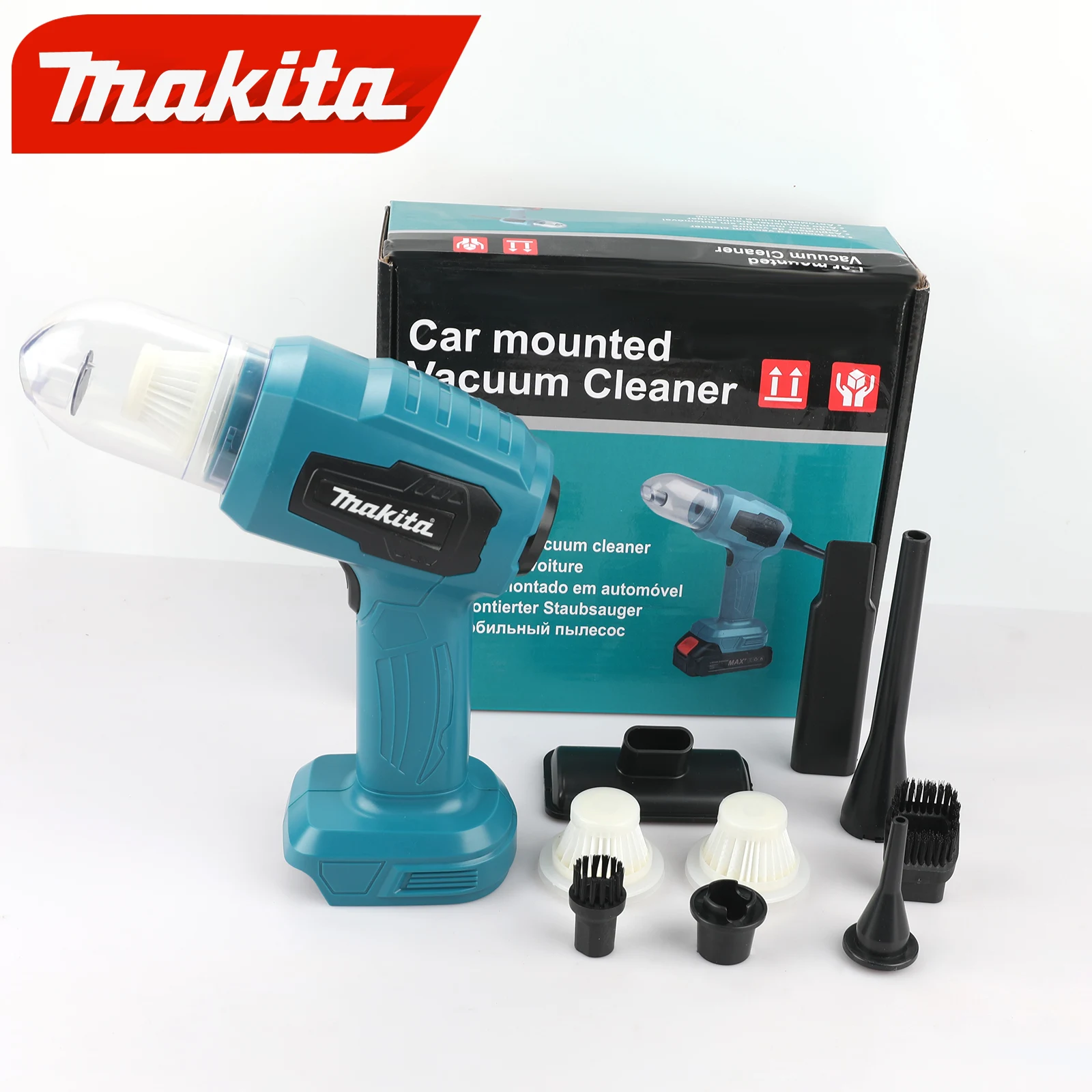 Makita blow&suck 2-In-1 Cordless Mini Car Vacuum Cleaner Multifunction Dust Collect Rechargeable Clean Tools For 18V Battery