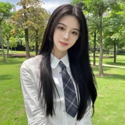 Wig female long hair high temperature silk full head set waist length black medium part bangs long straight hair