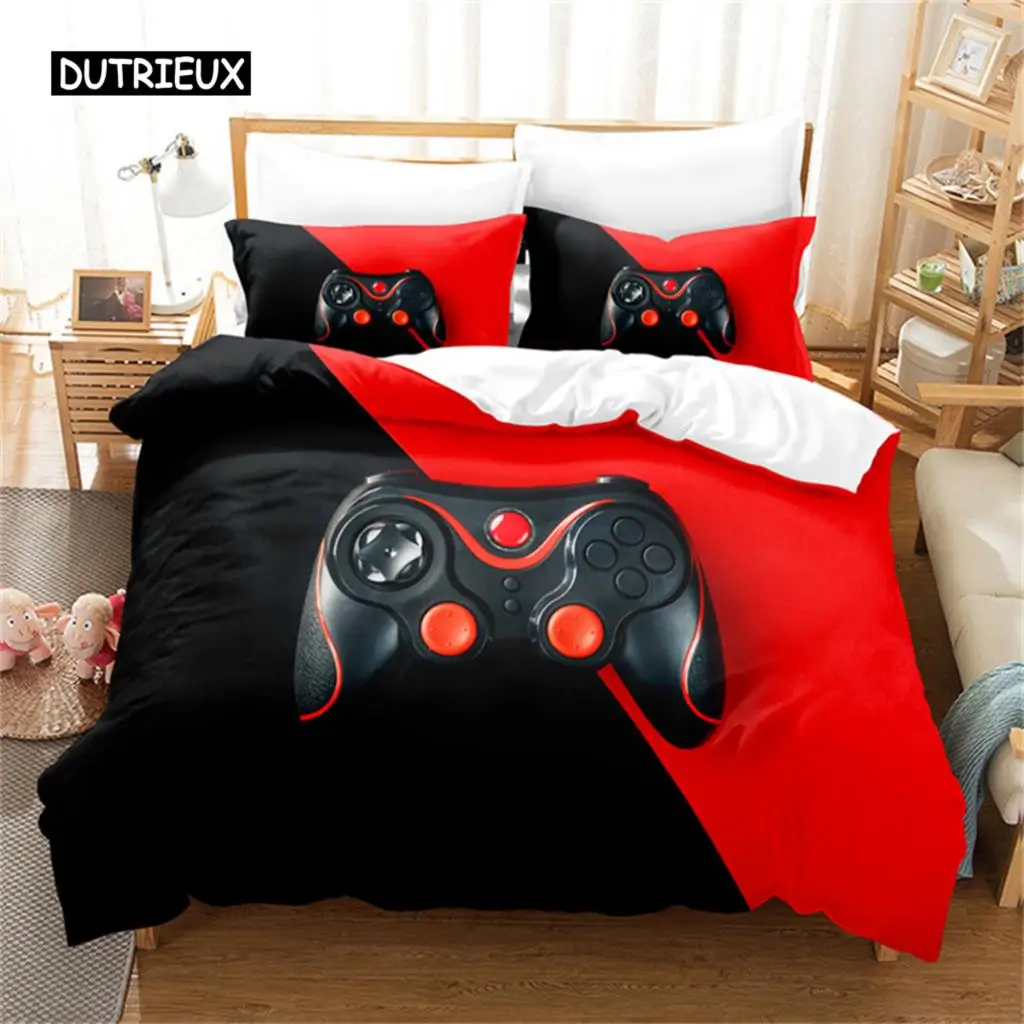 Games Duvet Cover Kids Gamepad Bedding Microfiber Video Game Controller Comforter Cover Twin Full For Teen Girl Boy Bedroom