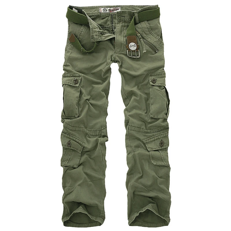 Men Cargo Pants Camouflage Trousers Military Pants for Man 7 Colors Streetwear Joggers Men Pants Straight Trouser No Belt