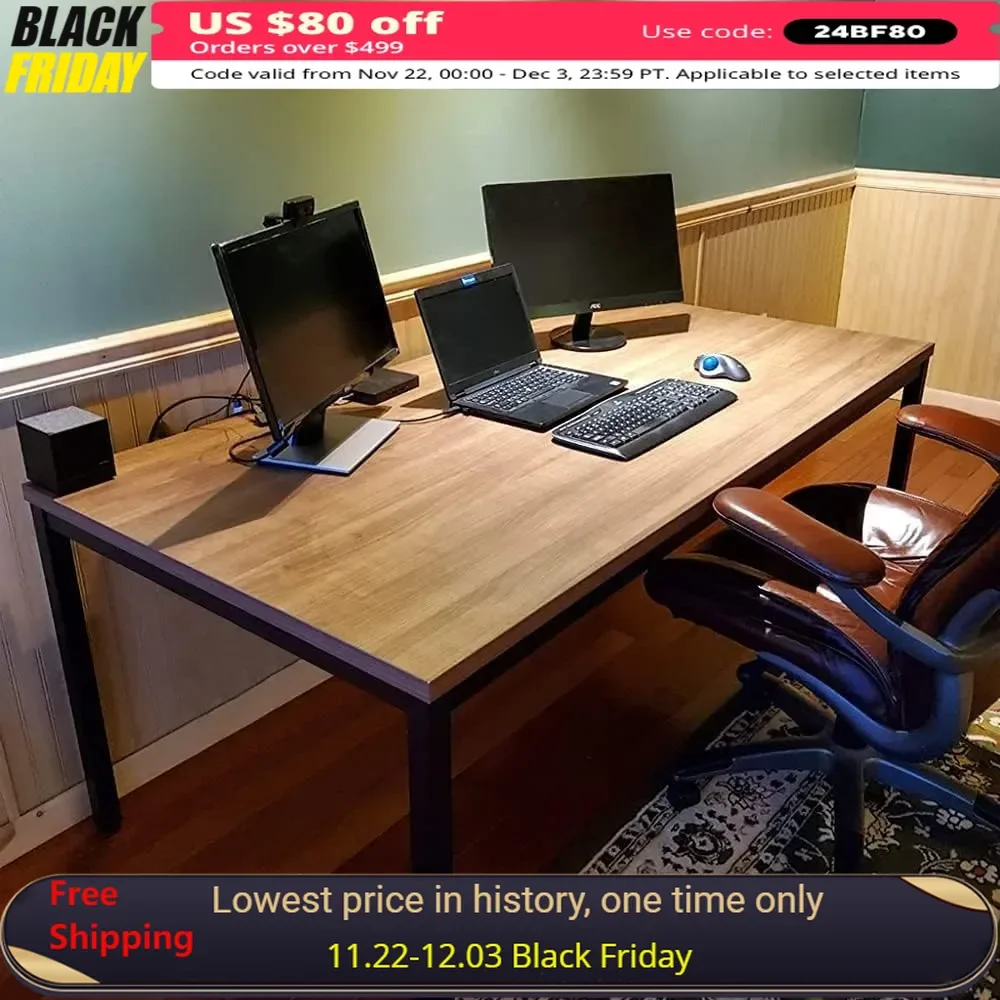 

36X72 Inches Computer Desk with Wide Metal Sturdy Frame for Home Office, Sturdy Large Workstation, Modern Simple Writing Desk