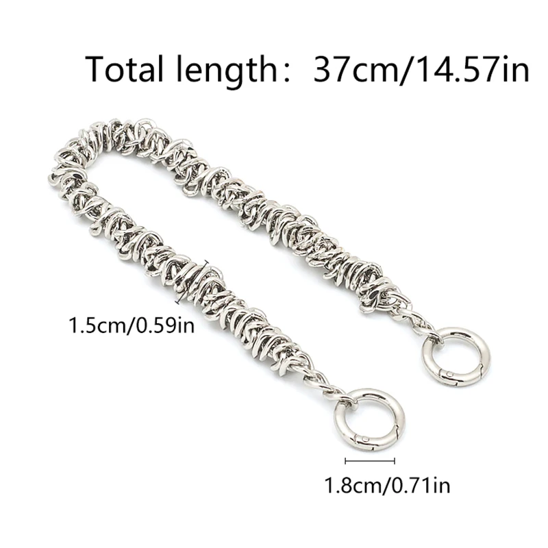 Exquisite, unregelmäßige Handtaschenkette mit Metallgriff für Schultertaschen, Ersatzteile für Taschen, Damen-Taschenzubehör, 37 cm, kurze Taschenriemen. – Detail 10