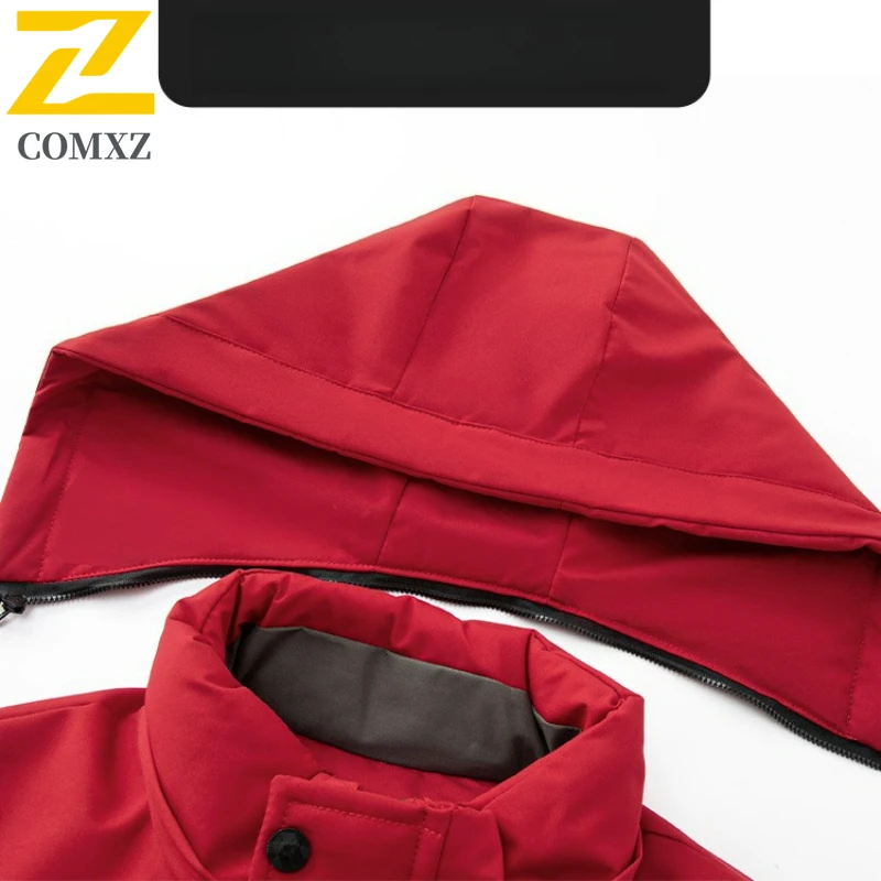 2025 Men's Winter New Warm Jacket Luxury Brand Thickened Warm Parka Korean Casual Detachable Hooded Thermal Cotton Padding Coat