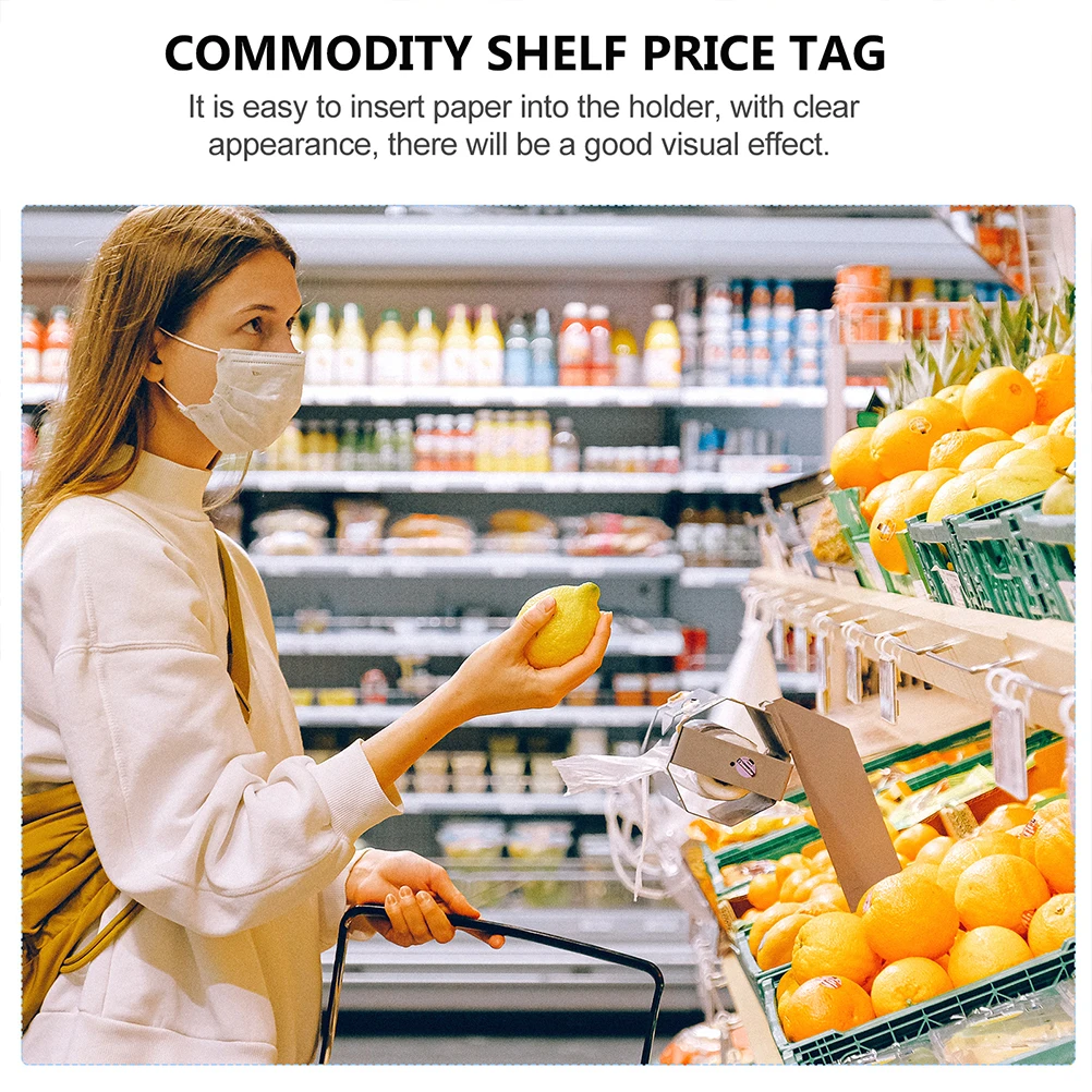 40pcs PVC Transparent Arc Shaped Label Rack Price Holder for Supermarkets Retail Stores Waterproof Dustproof for Price