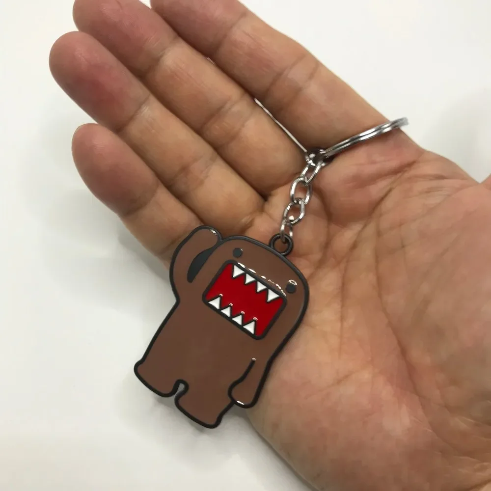 Anime Domo Kun Keychain Mental Keyring Wrist Strap Keychain JDM Style Decorations Accessories for Honda City Civic Toyota Mazda