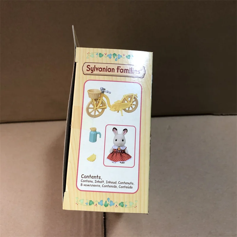 Sylvanian Families Anime Girl Figures Calico critters Furniture Set chocolate rabbit girls cycling ride