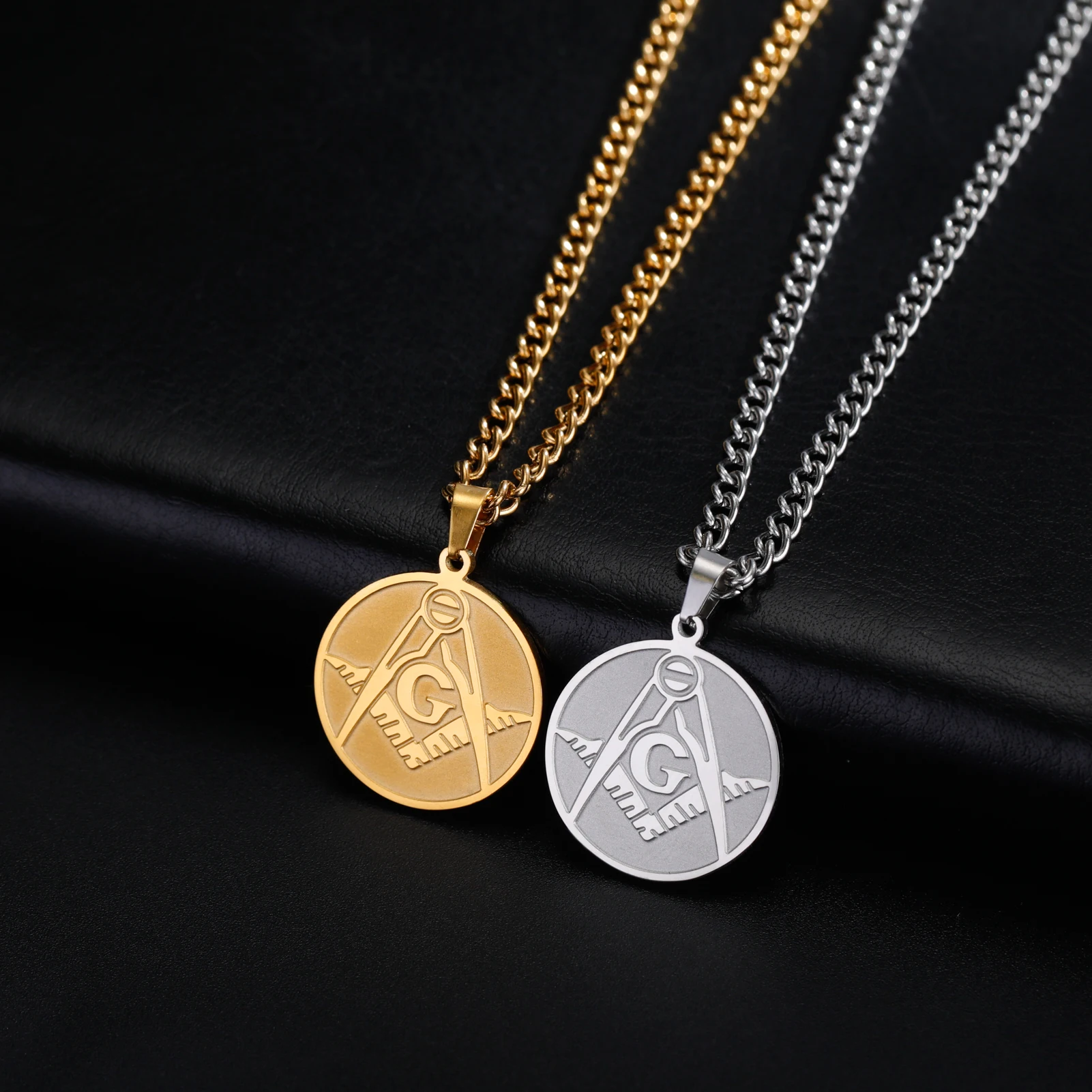 

Amaxer Retro Corrosive Freemason Logo Round Pendant Necklaces Personality Men's Charm Hip Hop Punk Jewelry Party Gift 2025