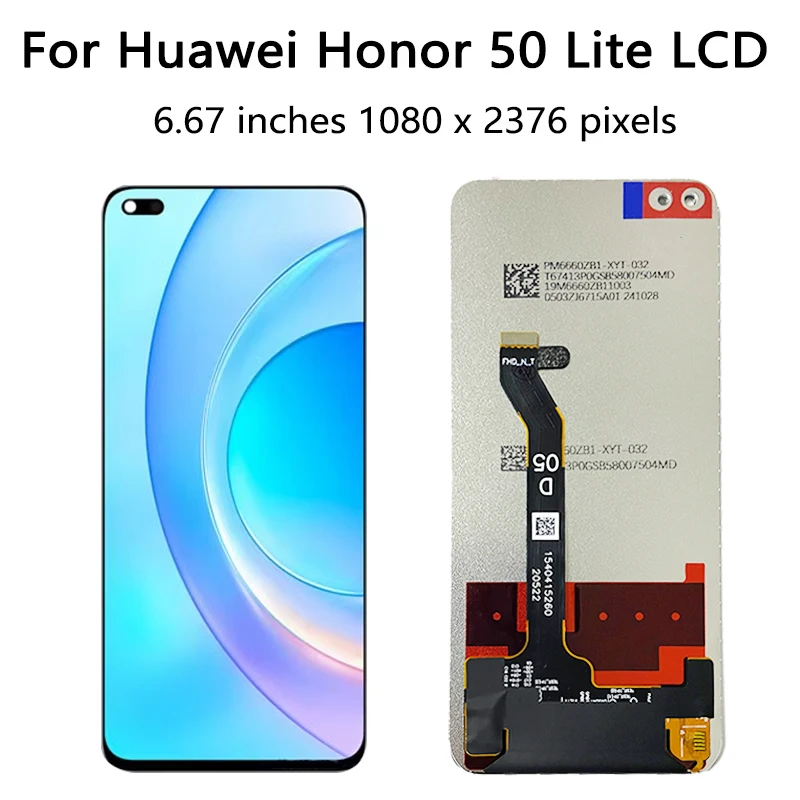 Wyświetlacz LCD 6.67 cala do Huawei Honor 50 Lite z ekranem dotykowym i digitizerem, z ramką, do Honor 50Lite NTN-L22 LX1 LX3 LCD — zdjęcie produktu 3