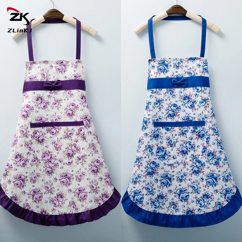 1pc Adjustable Lace Apron With Pockets Waterproof Cooking Kitchen Aprons for Women Men Chef Bib Apron Kitchen Accessories