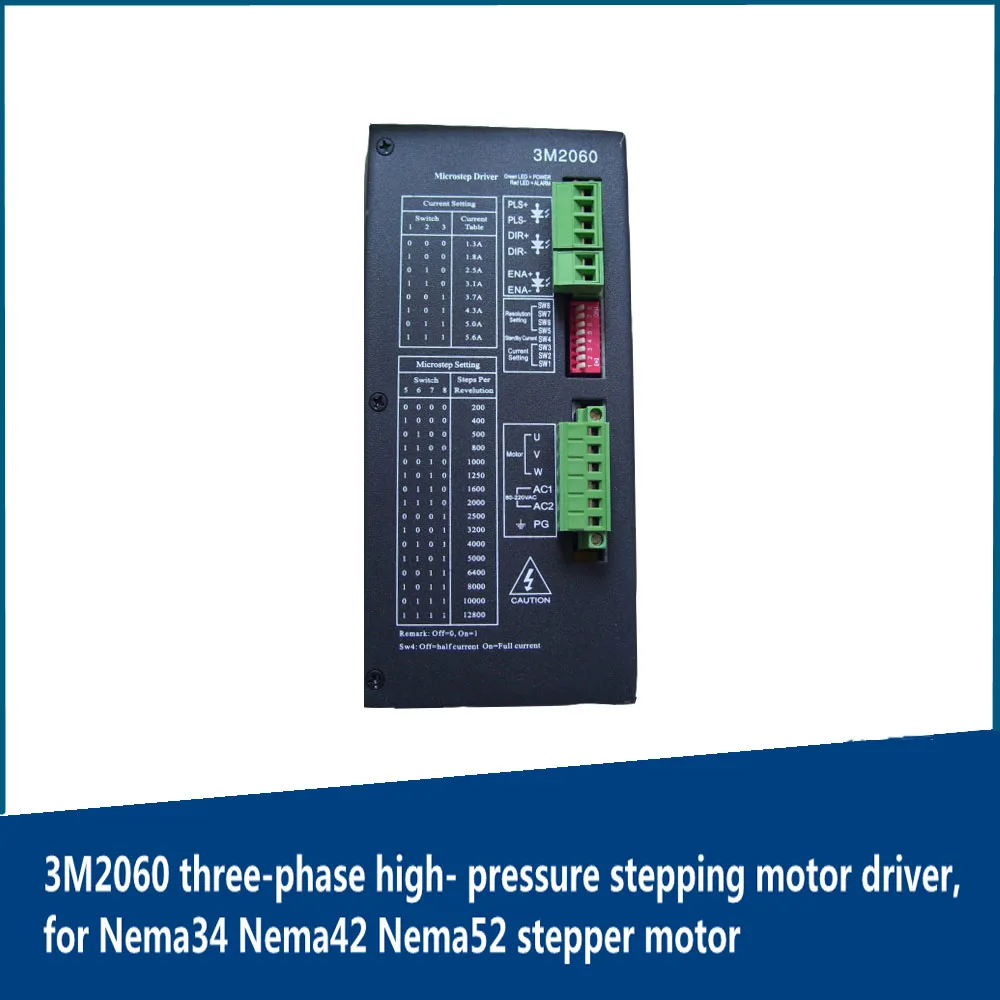 

3M2060 three-phase high- pressure stepping motor driver,compatible with 5V pulse signal voltage for Nema34 Nema42 Nema52 motor