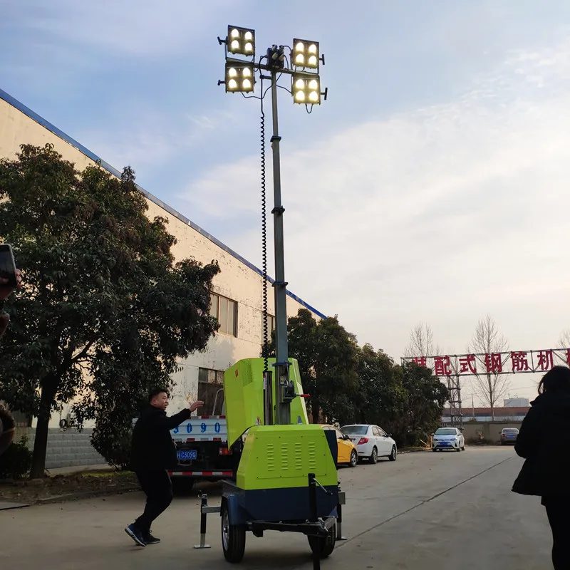 맞춤형 공장 조명 발광 다이오드 이동식 등대 7m 조명 타워 백색광 발광 디젤 연료 판매