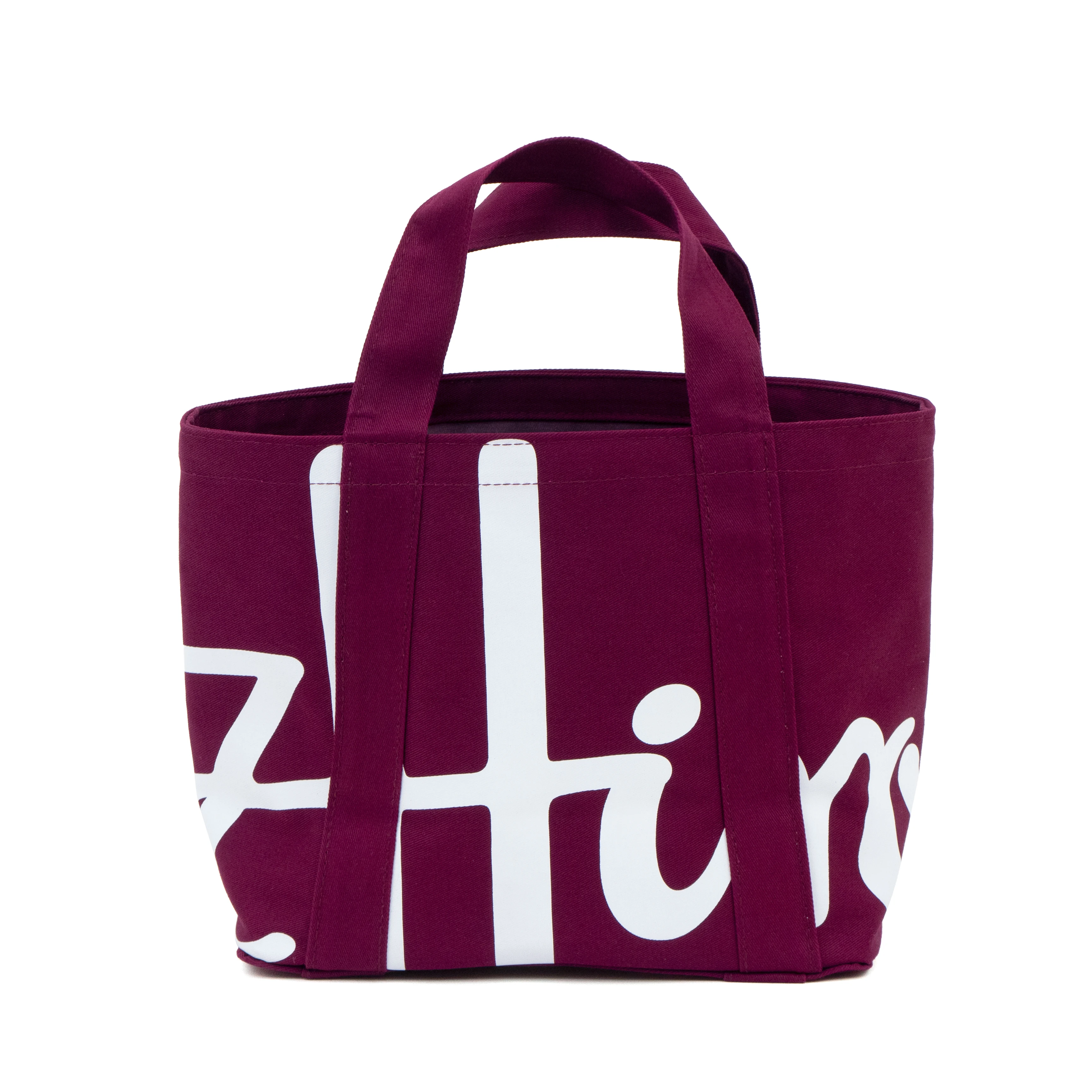 حقيبة يد نسائية عصرية جديدة بشعار قطني صغير قابلة لإعادة الاستخدام حقيبة تسوق بقالة متينة صغيرة من القماش للسيدات والفتيات