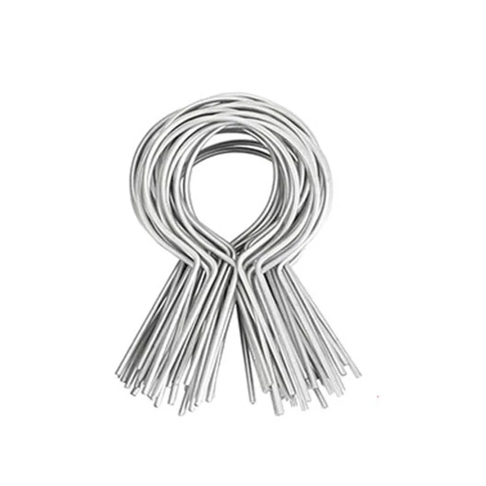 Silver Metal T-Pillar Wire Tie Clamp 100Pcs Steel Fence Fastening Strap For Garden Yard Farm Animal Poultry Fencing Tools Parts
