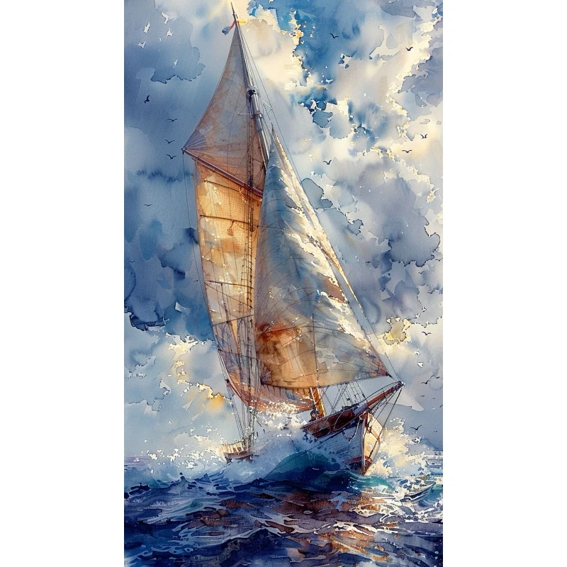 

500/1000/1200/2000 PCS Jigsaw Puzzles Sail in a Sea of Clouds Scenery Family Activity Games for Gameroom Bedroom Home Decor Gift