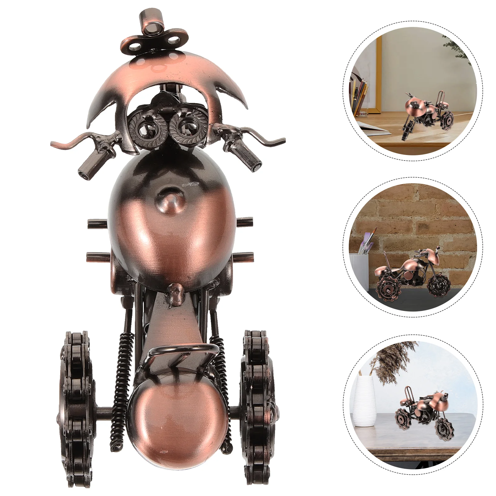 

Motorcycle Decor Figurine Model Metal Desktop Decoration Vintage Iron Sculpture
