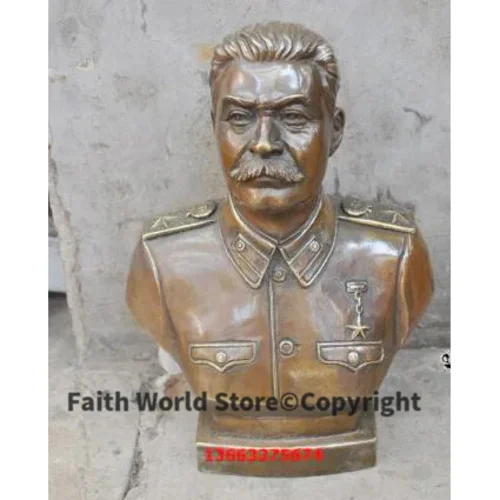 TOP limited edition collection-the Soviet Union Russia great leader Stalin bronze statue 30 CM TALL