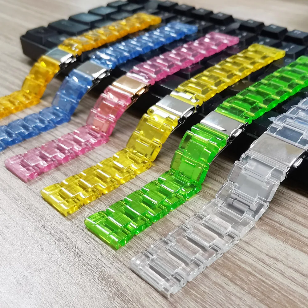 Transparent Glacier strap For Samsung Galaxy watch 4/5/pro 7 6 44mm/40mm classic 46/42mm/3/Active 2 bracelet 20 22mm  watch band