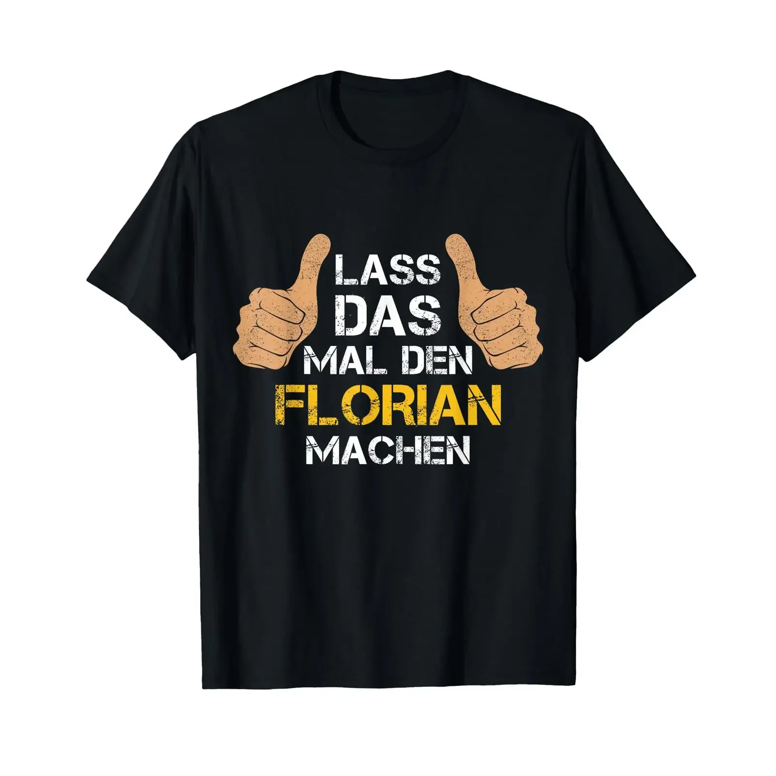 Men's First Name Florian Let handle it T shirt black size s vintage Washed designer clothes fashion Casual streetwear Soft