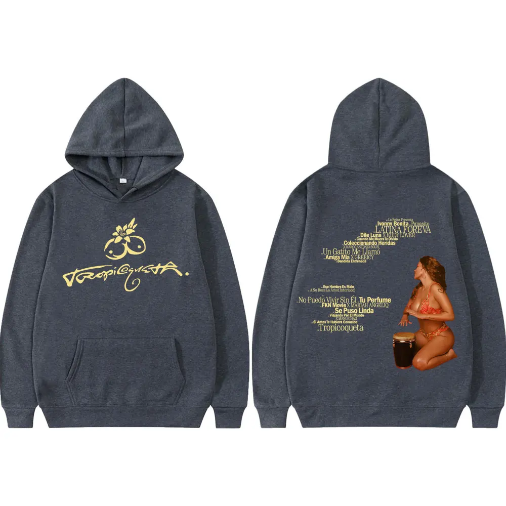 Singer Karol G Tropicoqueta 2025 New Album Hoodie Harajuku Hip Hop Hooded Sweatshirts Men Women Clothing Fashion Y2k Pullovers