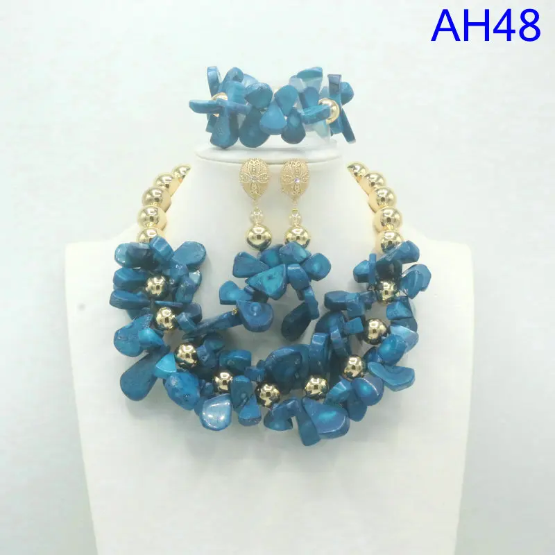 

Natural Real Coral Beads Set Latest Nigerian African Wedding Beads Necklace Jewelry Set Trendy Design Jewelry