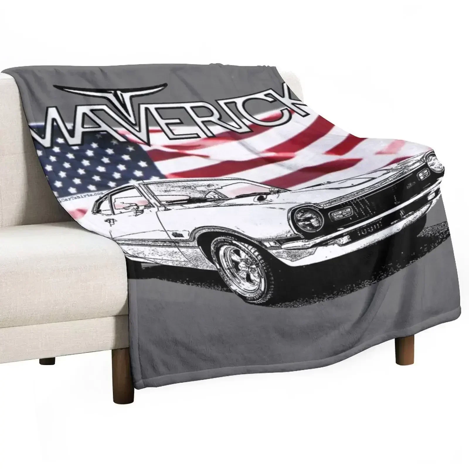 Maverick USA Muscle Car Throw Blanket bed plaid Sofa Throw Heavy Kid'S Baby Bed linens Blankets