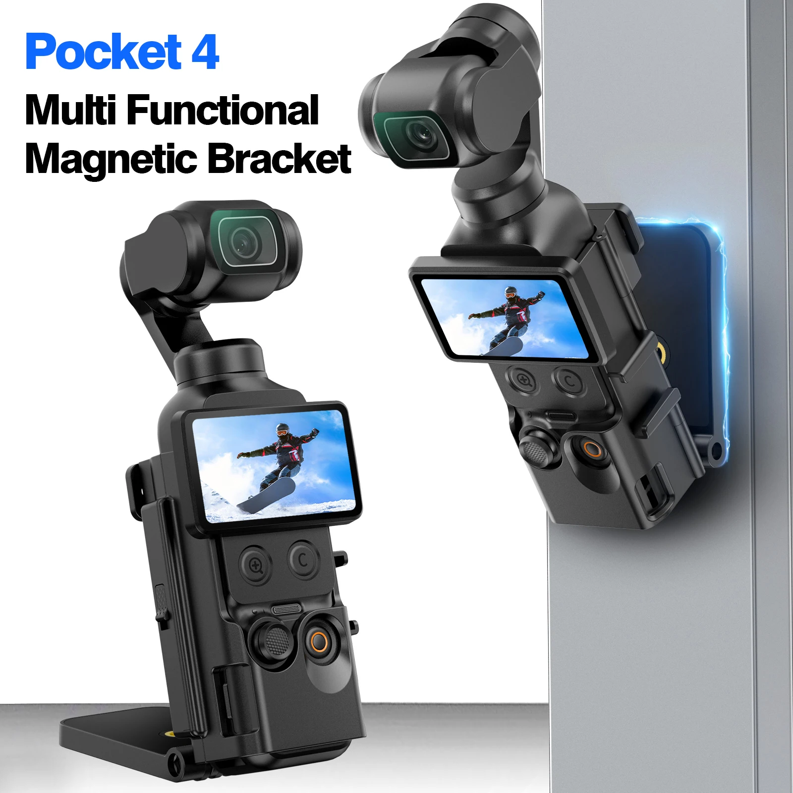 �y�Z�[�����z���C�}�E���g�X�^���h DJI Osmo Pocket 4 �A�N�Z�T���[�ƌ݊������� �f�X�N�g�b�v�p�N�����v�}�O�l�b�g�z���z���_�[/���������\