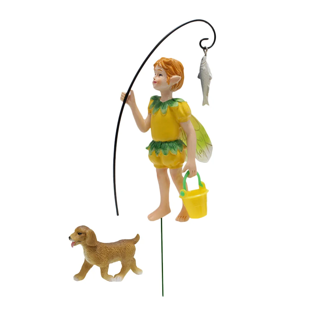 

1Set Garden Potted DIY Plugin Resin Dog Statue Desktop Decoration Office Home Ornament Realistic Sculpture Resin Craft