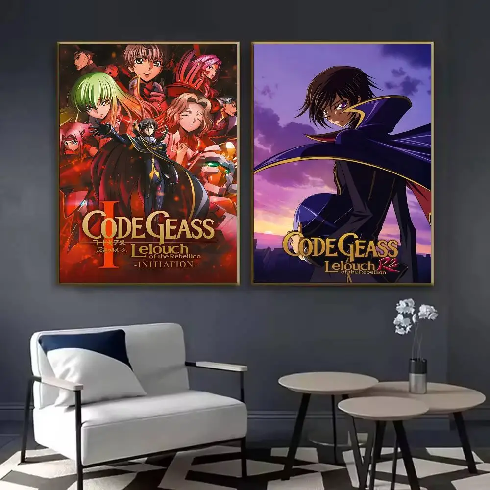 C-Code Geass Anime Poster Waterproof Sticky Wall Art Print For Bedroom Living Room Hallway Bar Home Decor